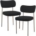 Kit 02 Cadeiras Para Sala De Jantar Melina Base Arena L02 Bouclê Preto - Lyam Decor
