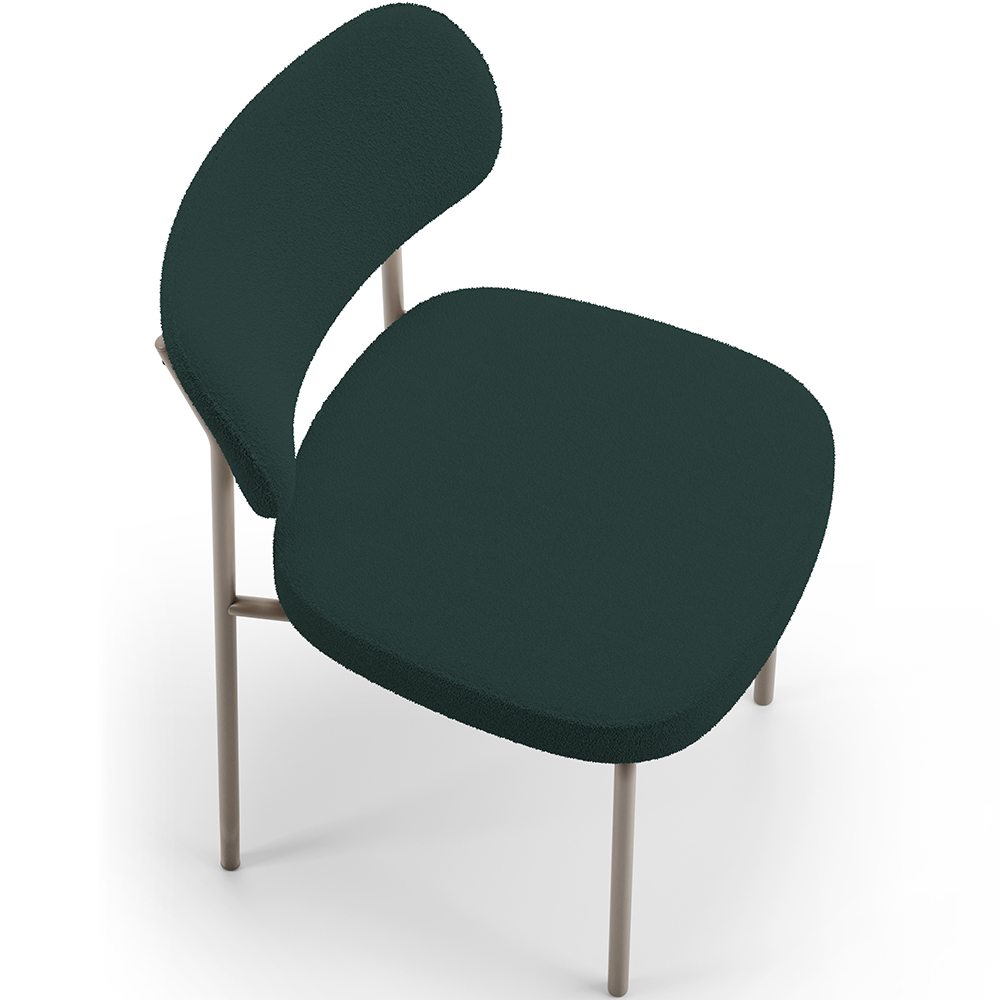 Kit 02 Cadeiras Para Sala De Jantar Melina Base Arena L02 Bouclê Verde - Lyam Decor