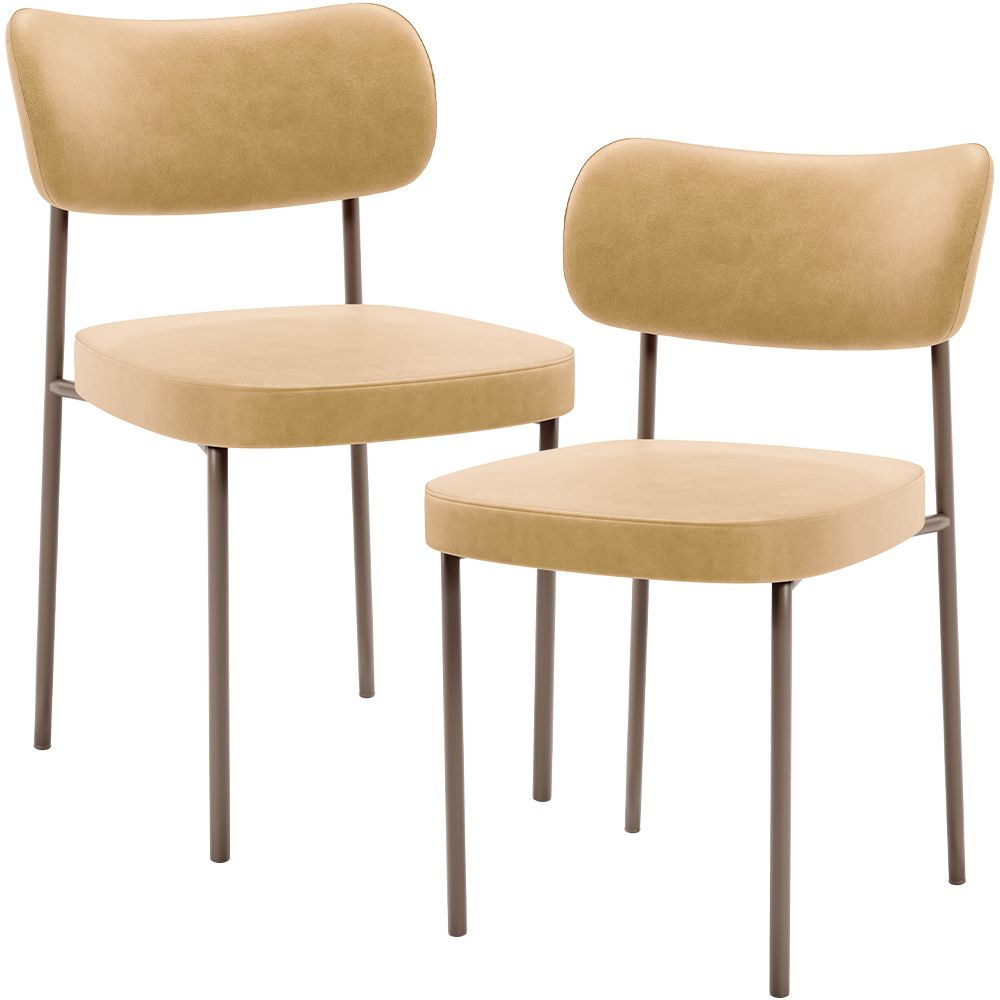 Kit 02 Cadeiras Para Sala De Jantar Melina Base Arena L02 Couríssimo Fendi - Lyam Decor