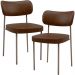 Kit 02 Cadeiras Para Sala De Jantar Melina Base Arena L02 Couríssimo Marrom - Lyam Decor