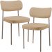 Kit 02 Cadeiras Para Sala De Jantar Melina Base Arena L02 Linho Bege Escuro - Lyam Decor