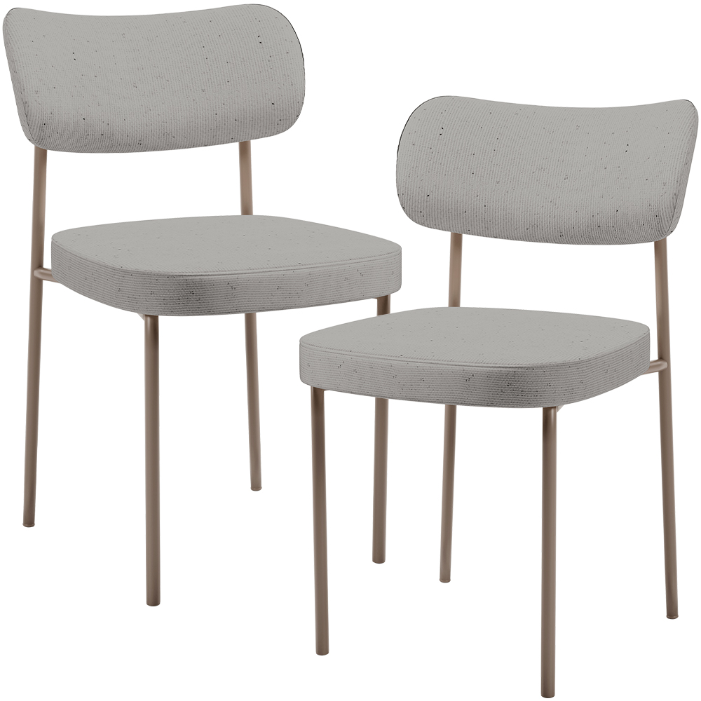 Kit 02 Cadeiras Para Sala De Jantar Melina Base Arena L02 Linho Cinza - Lyam Decor