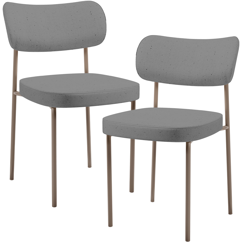 Kit 02 Cadeiras Para Sala De Jantar Melina Base Arena L02 Linho Cinza Escuro - Lyam Decor