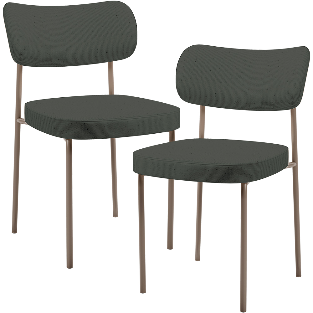 Kit 02 Cadeiras Para Sala De Jantar Melina Base Arena L02 Linho Verde Musgo - Lyam Decor