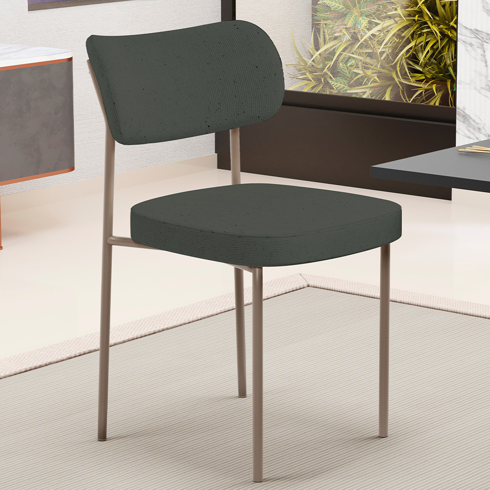 Kit 02 Cadeiras Para Sala De Jantar Melina Base Arena L02 Linho Verde Musgo - Lyam Decor