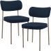 Kit 02 Cadeiras Para Sala De Jantar Melina Base Arena L02 Suede Azul Marinho - Lyam Decor