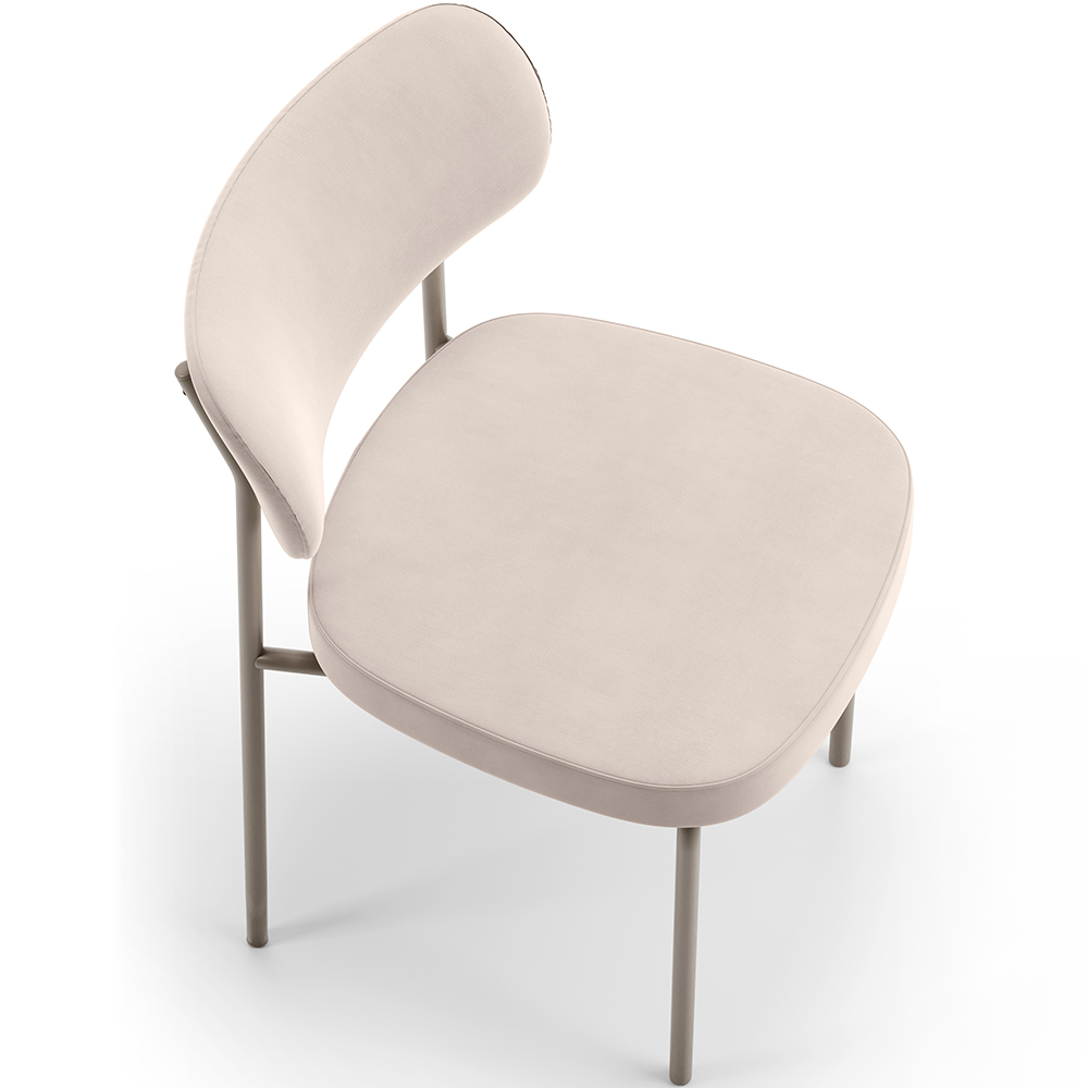 Kit 02 Cadeiras Para Sala De Jantar Melina Base Arena L02 Suede Bege - Lyam Decor
