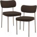 Kit 02 Cadeiras Para Sala De Jantar Melina Base Arena L02 Suede Marrom - Lyam Decor