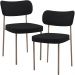 Kit 02 Cadeiras Para Sala De Jantar Melina Base Arena L02 Suede Preto - Lyam Decor