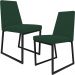 Kit 02 Cadeiras Para Sala Jantar Base Aço Industrial Preto Dafne L02 Suede Verde Musgo - Lyam Decor