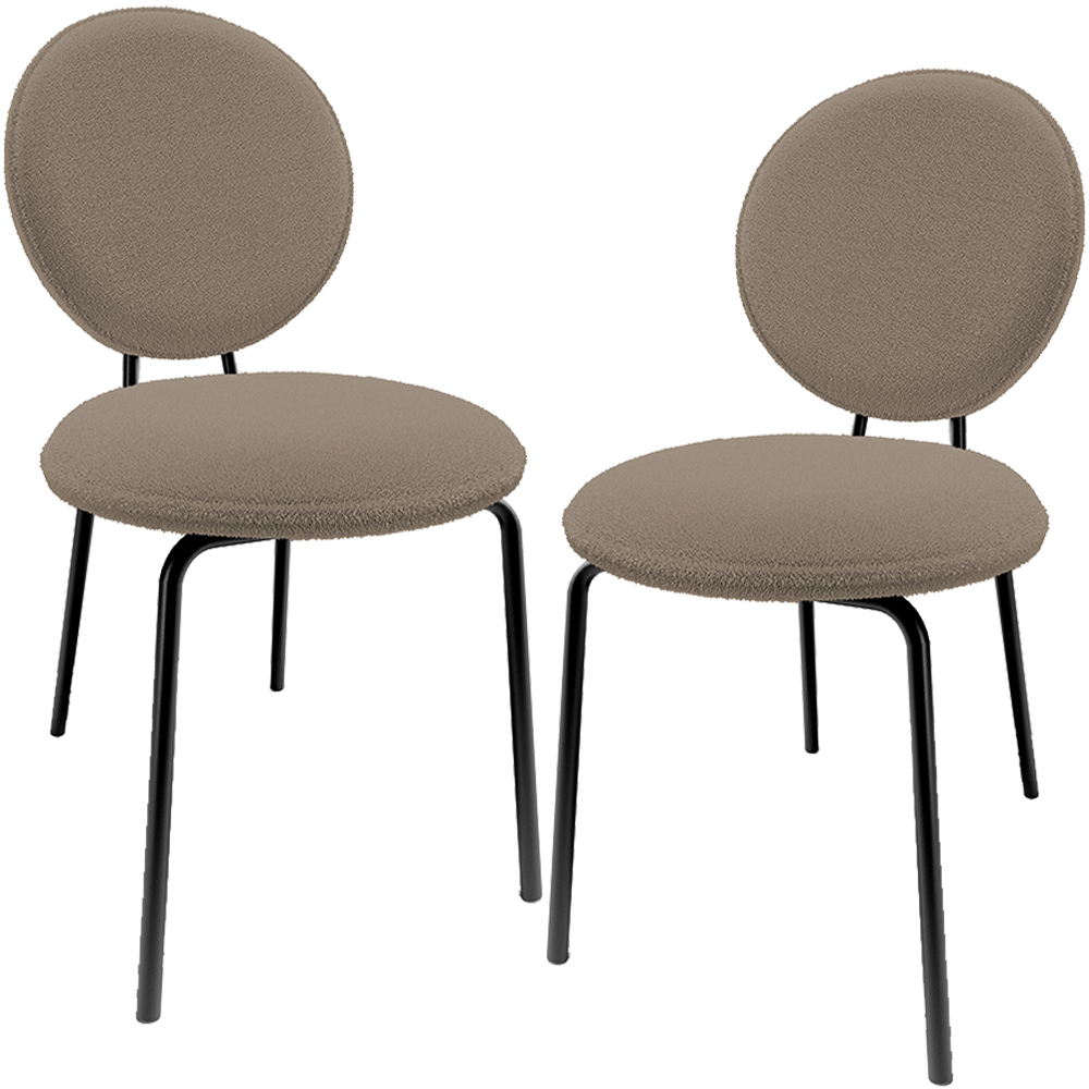 Kit 02 Cadeiras Para Sala de Jantar Cozinha Évora L02 Bouclê Bege - Lyam