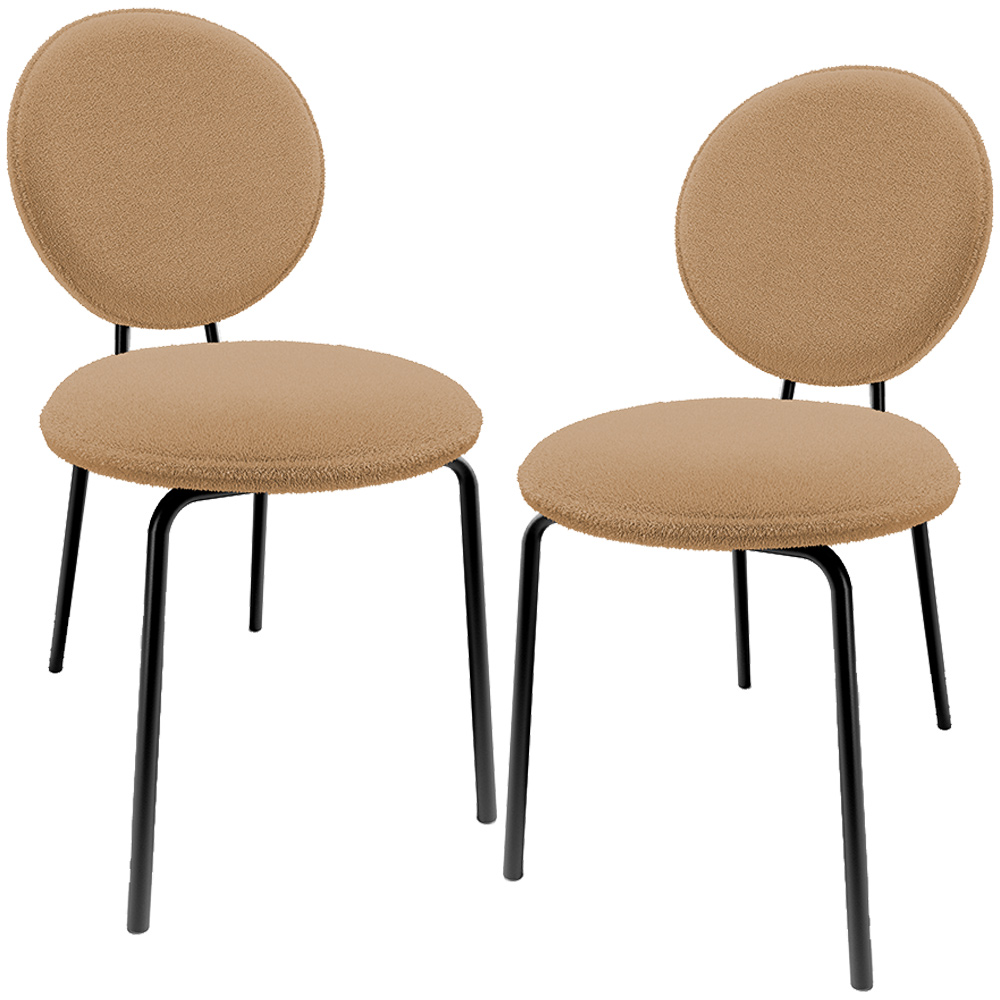 Kit 02 Cadeiras Para Sala de Jantar Cozinha Évora L02 Bouclê Mostarda - Lyam