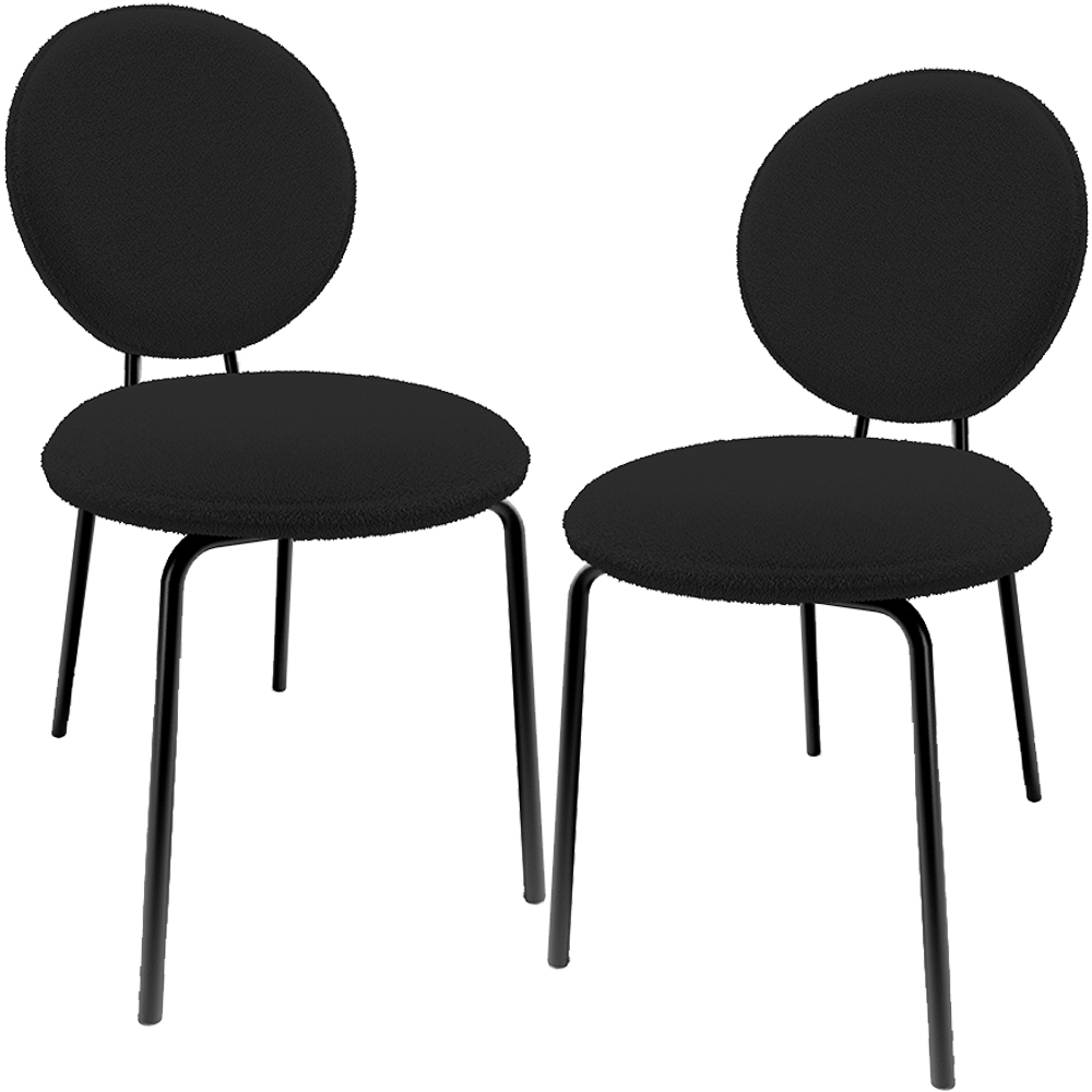 Kit 02 Cadeiras Para Sala de Jantar Cozinha Évora L02 Bouclê Preto - Lyam