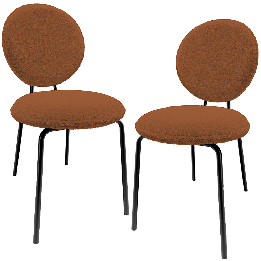 Kit 02 Cadeiras Para Sala de Jantar Cozinha Évora L02 Bouclê Terracota - Lyam