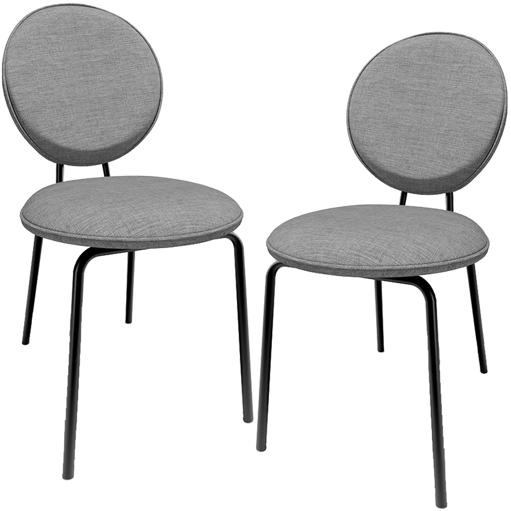 Kit 02 Cadeiras Para Sala de Jantar Cozinha Évora L02 Linho Cinza Escuro - Lyam