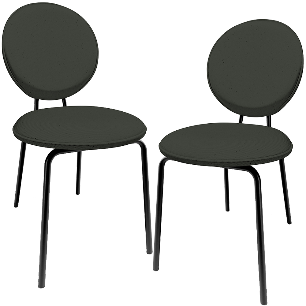 Kit 02 Cadeiras Para Sala de Jantar Cozinha Évora L02 Linho Verde Musgo - Lyam