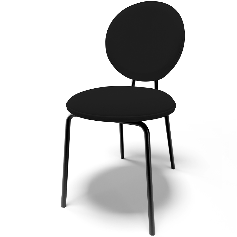 Kit 02 Cadeiras Para Sala de Jantar Cozinha Évora L02 Suede Preto - Lyam