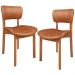 Kit 02 Cadeiras Para Sala de Jantar Cozinha Living Estofada Dara L02 Couríssimo Camel - Lyam Decor