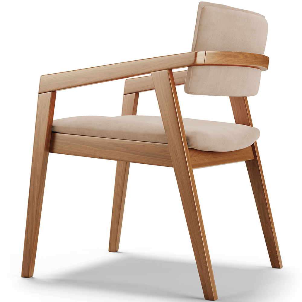 Kit 02 Cadeiras Para Sala de Jantar Estar Living Giorgia B04 Suede Bege - Lyam Decor
