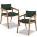 Kit 02 Cadeiras Para Sala de Jantar Estar Living Giorgia B04 Suede Verde Musgo - Lyam Decor