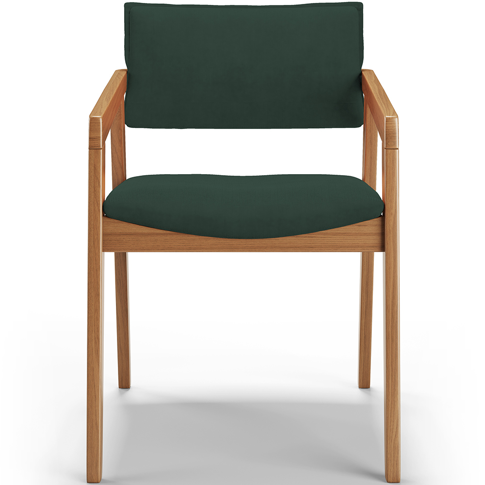 Kit 02 Cadeiras Para Sala de Jantar Estar Living Giorgia B04 Suede Verde Musgo - Lyam Decor