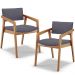 Kit 02 Cadeiras Para Sala de Jantar Estar Living Giorgia L02 Suede Cinza - Lyam Decor