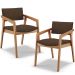 Kit 02 Cadeiras Para Sala de Jantar Estar Living Giorgia L02 Suede Marrom - Lyam Decor