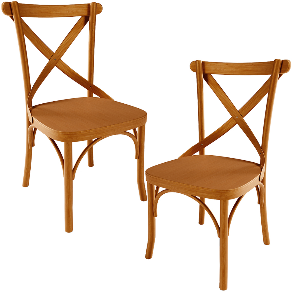 Kit 02 Cadeiras Para Sala de Jantar e Estar Living Ávila L02 Madeira Maciça - Lyam