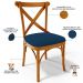 Kit 02 Cadeiras Para Sala de Jantar e Estar Living Estofada Ávila L02 Suede Azul Marinho - Lyam