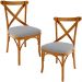 Kit 02 Cadeiras Para Sala de Jantar e Estar Living Estofada Ávila L02 Suede Cinza - Lyam