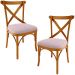 Kit 02 Cadeiras Para Sala de Jantar e Estar Living Estofada Ávila L02 Suede Rosê - Lyam
