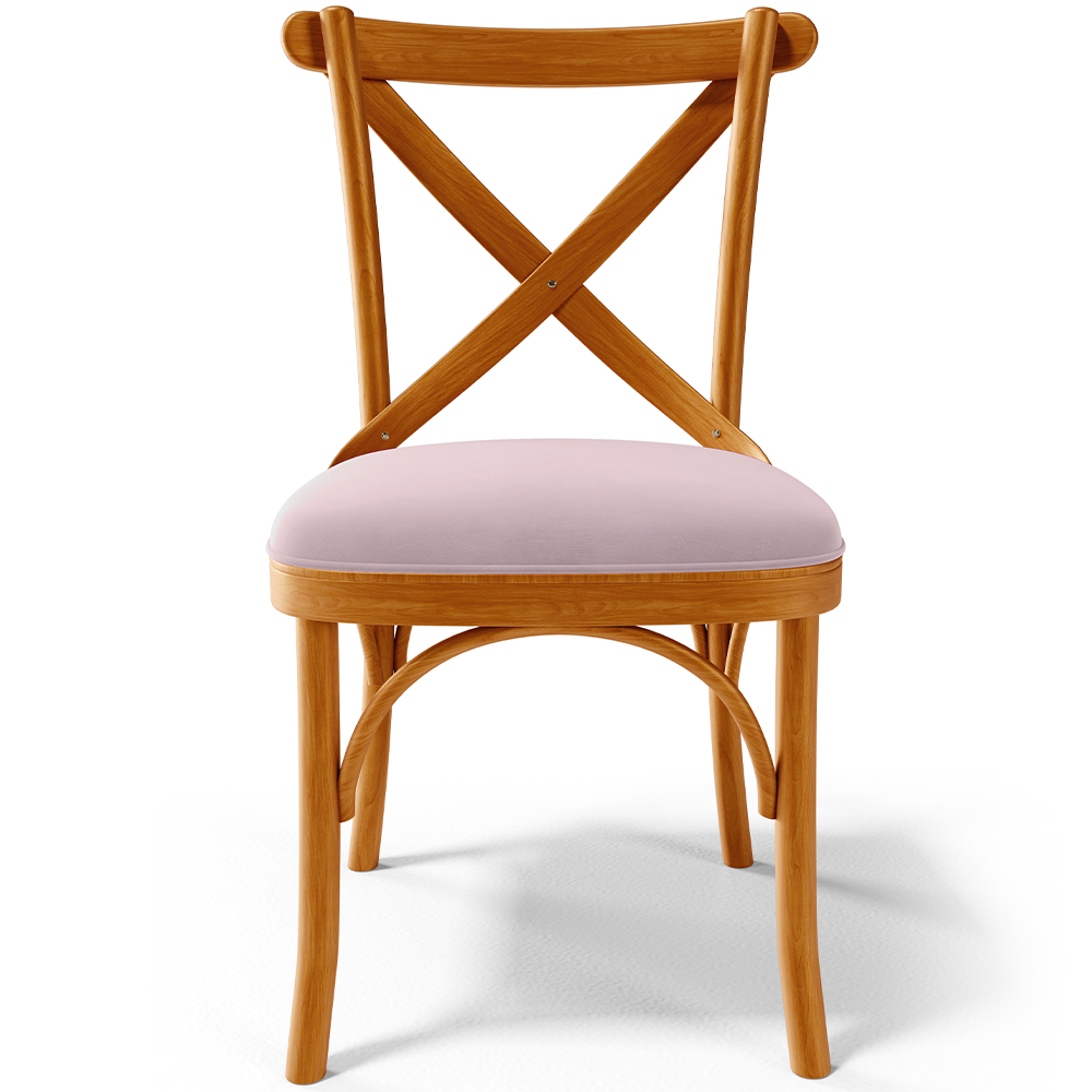 Kit 02 Cadeiras Para Sala de Jantar e Estar Living Estofada Ávila L02 Suede Rosê - Lyam