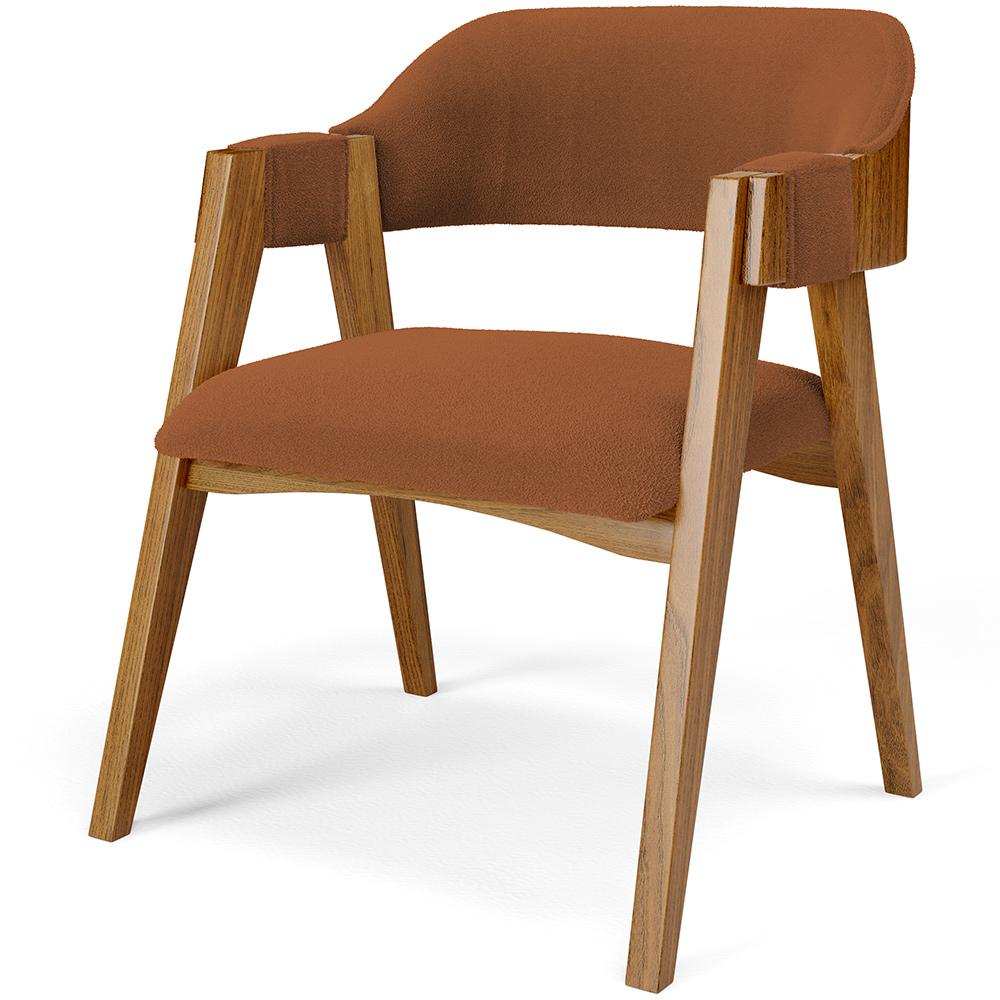 Kit 02 Cadeiras Para Sala de Jantar e Estar Living Estofada Suran L02 Bouclê Terracota - Lyam