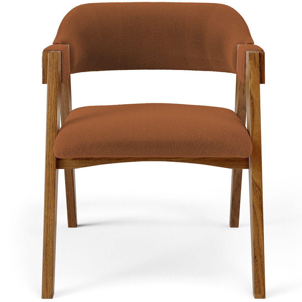 Kit 02 Cadeiras Para Sala de Jantar e Estar Living Estofada Suran L02 Bouclê Terracota - Lyam