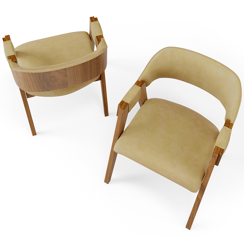 Kit 02 Cadeiras Para Sala de Jantar e Estar Living Estofada Suran L02 Couríssimo Fendi - Lyam