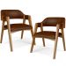 Kit 02 Cadeiras Para Sala de Jantar e Estar Living Estofada Suran L02 Couríssimo Marrom - Lyam