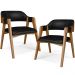 Kit 02 Cadeiras Para Sala de Jantar e Estar Living Estofada Suran L02 Couríssimo Preto - Lyam