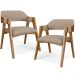 Kit 02 Cadeiras Para Sala de Jantar e Estar Living Estofada Suran L02 Linho Bege Escuro - Lyam