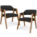 Kit 02 Cadeiras Para Sala de Jantar e Estar Living Estofada Suran L02 Linho Chumbo - Lyam