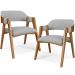 Kit 02 Cadeiras Para Sala de Jantar e Estar Living Estofada Suran L02 Linho Cinza - Lyam
