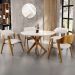 Kit 02 Cadeiras Para Sala de Jantar e Estar Living Estofada Suran L02 Linho Cru - Lyam