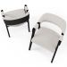 Kit 02 Cadeiras Para Sala de Jantar e Estar Living Estofada Suran L02 Preto Bouclê Cru - Lyam
