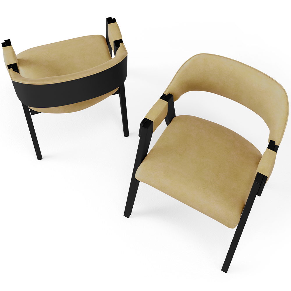 Kit 02 Cadeiras Para Sala de Jantar e Estar Living Estofada Suran L02 Preto Couríssimo Fendi - Lyam