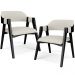 Kit 02 Cadeiras Para Sala de Jantar e Estar Living Estofada Suran L02 Preto Linho Champagne - Lyam