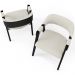 Kit 02 Cadeiras Para Sala de Jantar e Estar Living Estofada Suran L02 Preto Linho Champagne - Lyam