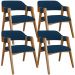 Kit 02 Cadeiras Para Sala de Jantar e Estar Living Estofada Suran L02 Suede Azul Marinho - Lyam