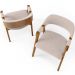 Kit 02 Cadeiras Para Sala de Jantar e Estar Living Estofada Suran L02 Suede Bege - Lyam
