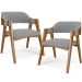 Kit 02 Cadeiras Para Sala de Jantar e Estar Living Estofada Suran L02 Suede Cinza - Lyam