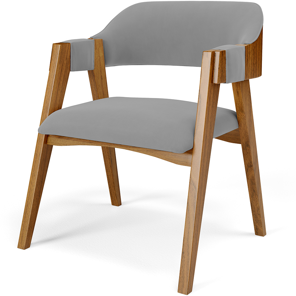 Kit 02 Cadeiras Para Sala de Jantar e Estar Living Estofada Suran L02 Suede Cinza - Lyam
