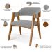 Kit 02 Cadeiras Para Sala de Jantar e Estar Living Estofada Suran L02 Suede Cinza - Lyam